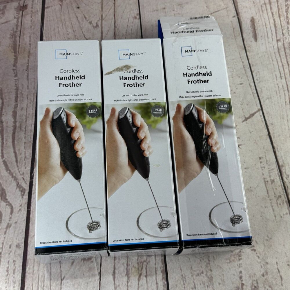 Mainstays Cordless Handheld Milk Frother Battery Powered Milk Frother Wand